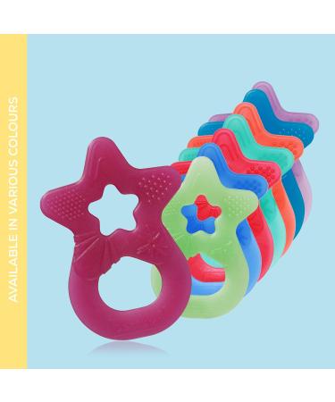 Dentistar Bei ring 2 Set - Teether for Babies & Toddlers 3 Months+ | Soft Dental Aid & Massage Handle | Made in Germany | Pink - Buy Online on GoSupps.com