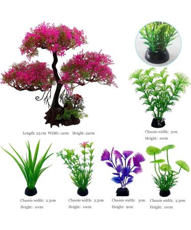 Enhance Your Aquarium with 6 Pcs of Artificial Aquarium Plants -8.6inch Fish Tank Plastic Plants Set Aquarium Plants Ideal for Office and Home Simulation Fish Tanks - Buy Online on GoSupps.com