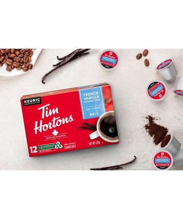 Tim Hortons French Vanilla Flavoured Coffee RSingle Serve Keurig K-Cup Pods Medium Roast 72 Count - Buy Online on GoSupps.com
