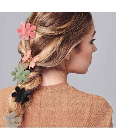 8PCS Flower Claw Clips for Thick Hair - Matte Non Slip Hair Clips for Women & Girls - Strong Hold Large Hair Clip - Aesthetic Hair Accessories - Buy Online on GoSupps.com