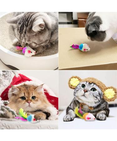 Viksaun 20-Piece Cat Toy Set | Colorful Mouse Rattles & Feather Catchers | Perfect for Kittens & Cats - International Shipping Available - Buy Online on GoSupps.com