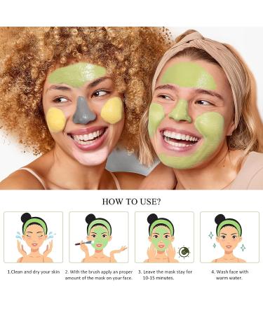 4 Pcs Clay Mask Set - Turmeric, Vitamin C, Green Tea, Dead Sea Mud & Rose Clay Masks - 240g Total - Deep Cleansing, Moisturizing & Pore Refining - Buy Online on GoSupps.com