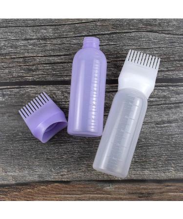 AUEAR 3 Pack Root Comb Applicator Bottle 6oz for Hair Color Dye - Salon Care Plastic Squeeze Bottle with Graduated Scale - 3 Pack Set - Buy Online on GoSupps.com