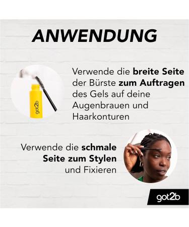  Got2B got2b Colle 4 Brows & Edges (16 ml) 2-in-1 Brow Gel & Hair Mascara with handy styling gel and double-sided eyebrow brush to tame baby hairs vegan formula - Buy Online on GoSupps.com