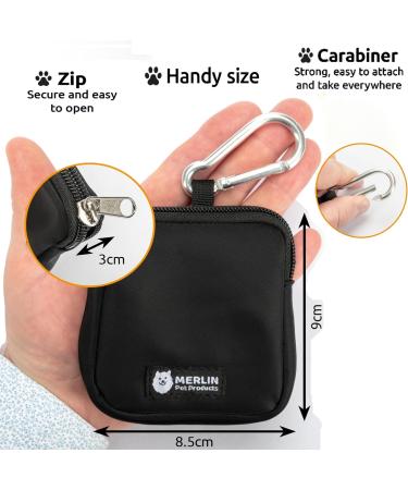Merlin Pet Products Small Dog Treat Bag Training Pouch Pocket Size Travel Walking Walk Treats Pouch Bag For Lead Treats (Black) - Buy Online on GoSupps.com