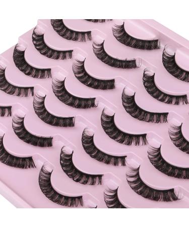 wiwoseo D Curly Wispy False Eyelashes - 14 Pairs Faux Mink 3D Effect 15MM - Buy Online on GoSupps.com