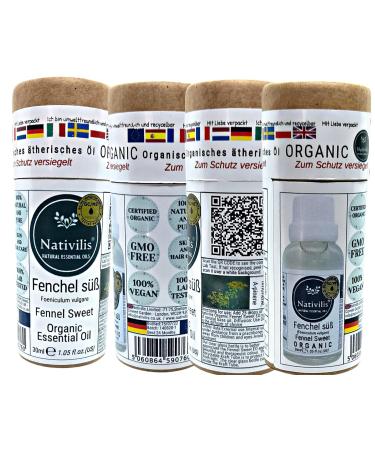 Buy Nativilis Bio-Etheric Oil - Sweet Fennel Foeniculum - Powerful Anti-Aging & Inflammation Relief - Natural Antioxidants & Menopause Support - Buy Online on GoSupps.com