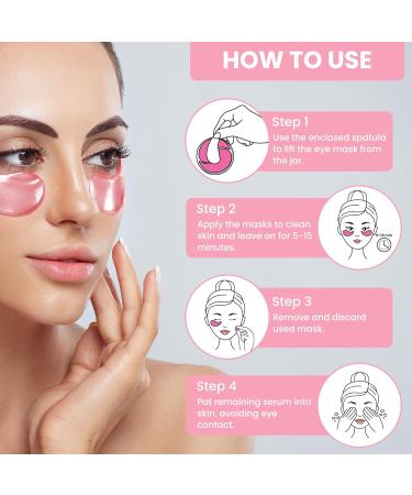 Under Eye Masks with Irish Sea Moss Bulgarian Rose & Hyaluronic Acid - 60 Eye Gels (30 Pairs) for Men & Women - Buy Online on GoSupps.com