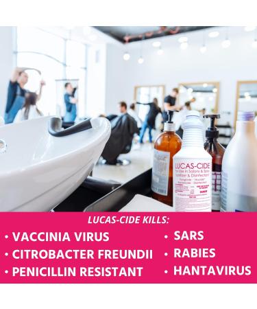 LUCAS-CIDE Salon and Spa Disinfectant - Hospital Grade Pink 32oz - Pack of 1 - Buy Online on GoSupps.com