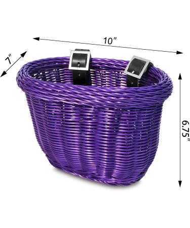 Colorbasket 01617 Front Handle Bar Kids Bike Basket - Weather Resistant, Adjustable Straps, Food-Contact Safe - Purple - Buy Online on GoSupps.com