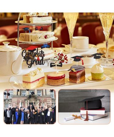 POFIBO 28 Pieces Graduation Cake Toppers Graduation Cake Toppers Cupcake Toppers Graduation Gadget Decorations - Buy Online on GoSupps.com