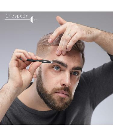 Espoir High Precision Slant Tweezers - Rust-Free Stainless Steel, Black - Perfect for Daily Beauty Routine - Men and Women - Single Piece - Buy Online on GoSupps.com