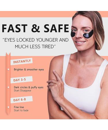 PURE SOL Charcoal Under Eye Patches - 12 Pairs Hydrogel Mask for Dark Circles & Wrinkles - Moisturizing Under Eye Treatment for Women - Buy Online on GoSupps.com