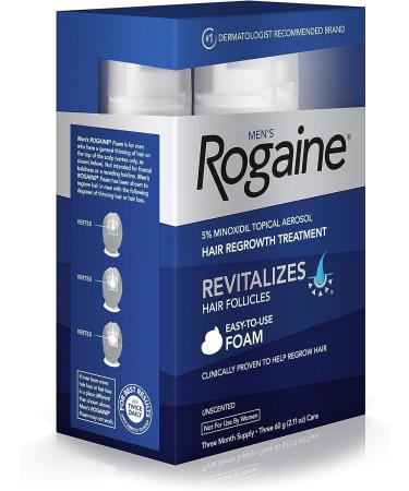 Men's Rogaine Foam - Hair Regrowth Treatment | 6 Month Supply | 6/2.11 oz. Cans - Buy Online on GoSupps.com