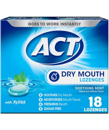 CHATTEM ACT Dry Mouth Soothing Mint Lozenges 18 ea (Pack of 2)