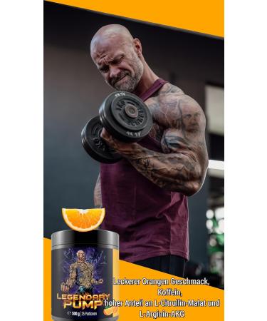 Gym King Legendary Pump Pre Workout Booster 500g - Boost Energy & Performance | Orange Flavor - International Shipping Available - Buy Online on GoSupps.com