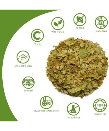 Linden flower Herbal tea | Wild crafted Tilia cordata |Rich in flavonoids | Loose tea| (200) 200.0 grams - Buy Online on GoSupps.com
