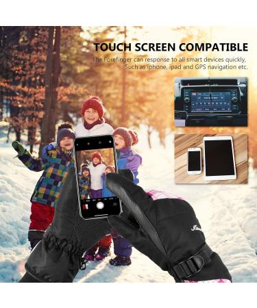 KINEED Waterproof Ski Gloves | Touchscreen 3M Thinsulate | Winter Snow Gloves Women Youth Small Pink - Buy Online on GoSupps.com