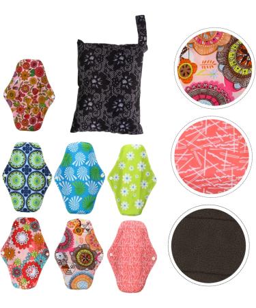 Hemoton 8pcs Bamboo Charcoal Reusable Cloth Menstrual Pads - Organic Cotton Briefs for Heavy Flow - Washable Sanitary Napkin Set - Buy Online on GoSupps.com