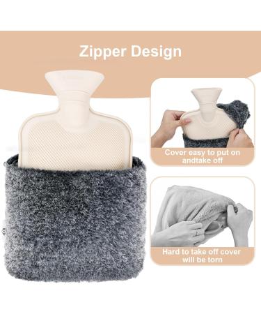 Bonilife 2L Hot Water Bottle with Cover - Large Rubber Hot Water Bag for Pain Relief - Black - Buy Online on GoSupps.com