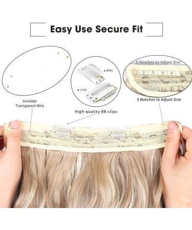 20 Halos Hair Extension | Invisible Wire Long Wavy Hair Pieces - Dark Ash Blonde Mixed Bleach Blonde - Buy Online on GoSupps.com