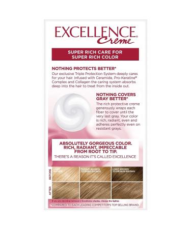 L'Oreal Paris Excellence Creme 7 Dark Blonde Hair Color - Gray Coverage, Triple Care Formula - 1 Count - Buy Online on GoSupps.com