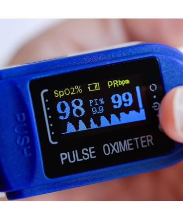 Buy Pulse Oximeter Fingertip | Large OLED Display Blood Oxygen Monitor for Heart Rate & SpO2 International Shipping Available - Buy Online on GoSupps.com