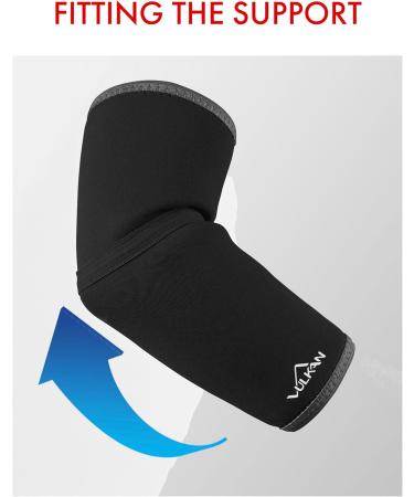 Vulkan Classic Elbow Support - Lightweight Tennis Elbow Sleeve for Tendonitis Relief | Compression & Support | Large Size - Buy Online on GoSupps.com