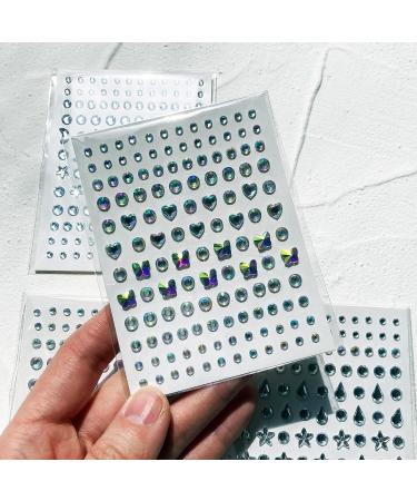 Self Adhesive Face and Body Gems - Moon, Star, Heart, Butterfly Rhinestone Decorations for DIY Makeup, Nail Art, Crafts - Buy Online on GoSupps.com