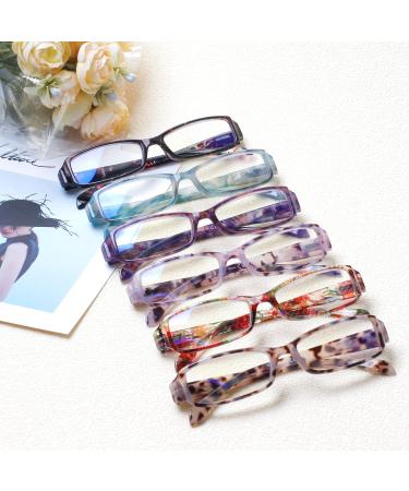 Ladies Reading Glasses - 6 Pairs Multi-Color Blue Light Blocking Eyewear with Spring Hinge - 1.5x Magnification - Buy Online on GoSupps.com