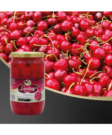 Luciano Maraschino Cocktail Cherries 420g - Sour Cherry Without Core in Syrup | Premium Cocktail Garnish - Buy Online on GoSupps.com
