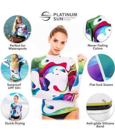 Women's Long Sleeve Rash Guard Swim Shirt UPF 50+ Rainbow - XX-Large - Buy Online on GoSupps.com