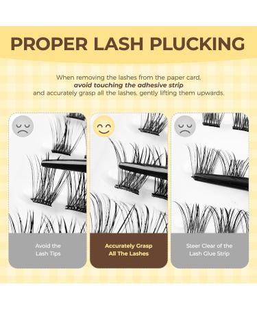LASHVIEW Self Adhesive Lash Clusters - Natural 10-16mm Press-On Eyelashes Kit with Tweezers | No Glue Needed | 40PC Individual Lash Extensions - Buy Online on GoSupps.com