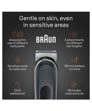 Braun Series 5 5360 Body Groomer for Men | SkinSecure Technology | Clean Shave Attachment | Waterproof and Cordless | 100-min Run Time | BG5360 - Buy Online on GoSupps.com