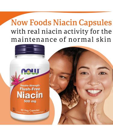 Now Foods Niacin 500mg - 90 Vegan Capsules | Lab-Tested Vitamin B3 | Non-Flush | Soy Free, Gluten Free, Vegetarian - Buy Online on GoSupps.com
