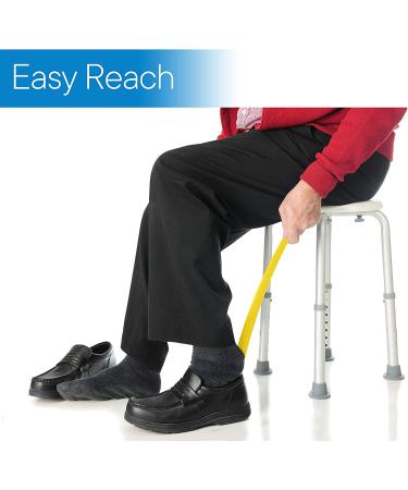 RMS 2 Pack Extra Long Handled Shoe Horn - 24 Curved Handle with Hang Up Strap - Buy Online on GoSupps.com