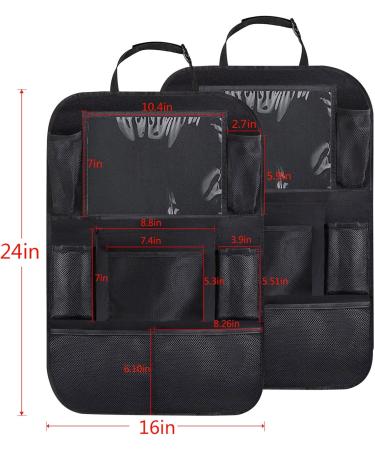 OKEECA Car Back Seat Organisers with 10 Protectors - Kid-Friendly Car Organizer with 8 Pockets - Kick Mat for Toys, Drinks, Snacks - Car Accessories for Kids & Toddlers - Buy Online on GoSupps.com