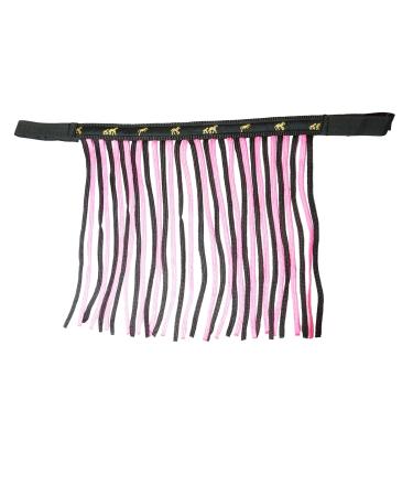 Fly fringes for horses fly mask with fringe & Velcro fastener fly hood for Shetty Pony COB warmblood KB (pony black pink) pony black pink