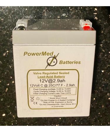 12v 2.9ah Battery for use with Medical Devices Security Systems & UPS Power Backup Rechargeable Sealed Lead Acid T1 Terminals. 1 Year Full Warranty.