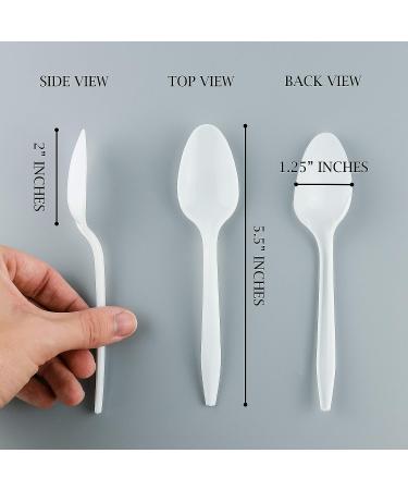 Plasticpro White Disposable Tea Spoons - 400 Mediumweight Spoons - Buy Online on GoSupps.com