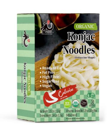 YUHO Organic Shirataki Konjac Pasta 8 Pack Inside, Vegan, Low Calorie Food, Fat Free, Keto Friendly, Zero Carbs, Holiday Gifts, Healthy Diet Pasta 53.61 Oz, 8 fettuccine - Buy Online on GoSupps.com