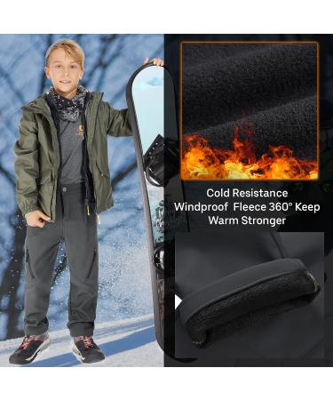 Kids Snow Ski Pants | Waterproof Insulated Outdoor Hiking Pants Grey 9037 | Boys Girls 4-5T - Buy Online on GoSupps.com