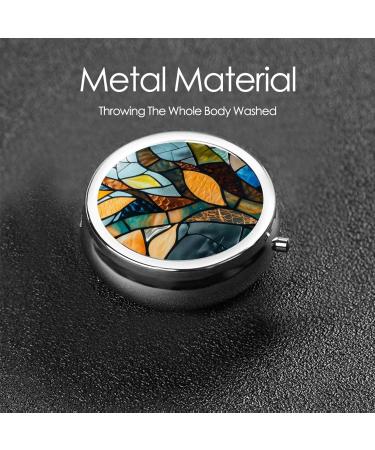 Tree of Lenses Portable Metal Pill Box - Round Mini 3-Compartment Design for Small Pills | Travel Essential in Black - Buy Online on GoSupps.com
