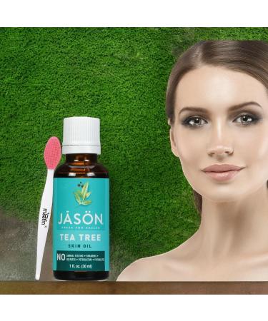 Jason Skin Oil Tea Tree Essential Oil 30ml | Pure Non-Comedogenic Skin Care | Bundle with Nose Cleaning Brush | Multipurpose & Chemical-Free | Pack of 4 - Buy Online on GoSupps.com