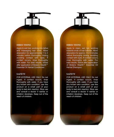 Botanic Hearth Essential Oil Shampoo & Conditioner Set - Sulfate Free, Hair Growth, Color Safe, All Hair Types - 16 fl oz - Buy Online on GoSupps.com