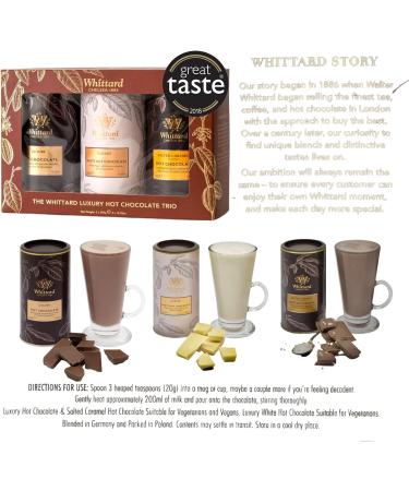 Whittard of Chelsea Luxury Hot Chocolate 3 x 350g - Rich and Decadent Cocoa Mix - Buy Online on GoSupps.com