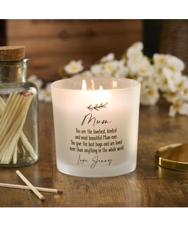 Personalised Large Double Wick Candle Gift for Mum with Sentiment (Planet spa)