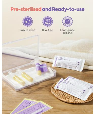 Nuliie Colostrum Collector Kit - 7ml/6PCs BPA-Free Reusable Breast Milk Collector with Cotton Cloth Storage Tank & Cleaning Brush | Ideal for Newborns - Buy Online on GoSupps.com