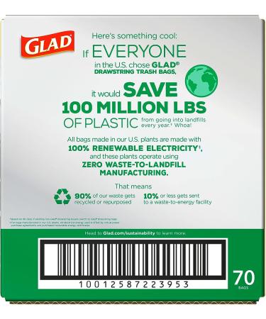 Glad Strong Large Drawstring Trash Bags, 30 Gallon, 70 Count - Guaranteed Quality - Buy Online on GoSupps.com