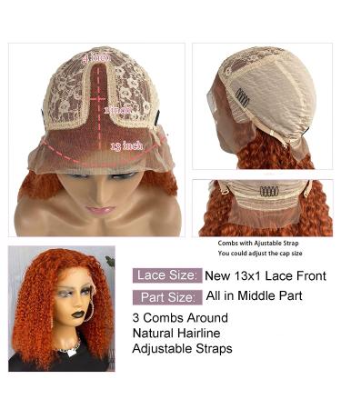 Lace Front Curly Human Hair Wig for Black Women in Ginger Orange - 24 Inch T Part Wig with Baby Hair - Buy Online on GoSupps.com